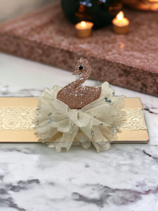 Grandes Suenos Κορδέλα Μαλλιών Rose Gold Swan