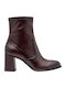 Stiefeletten Damen aus Lackleder Burgundisch