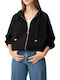 Women's Sweatshirt Jacket Hooded Black