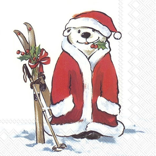 Decoupage Napkin Snowman Santa Claus 1 Piece