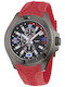 Nautica Men's Watch 45mm Battery with Red Rubber Strap