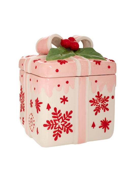 Iliadis Shape Christmas Cookie Jar Ceramic White L22xW18xD18cm.