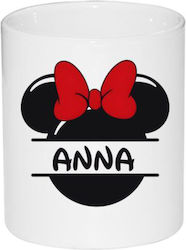 Λευκή Κεραμική Μολυβοθήκη 11oz Minnie Εκτύπωση Όνομα Λευκή Κεραμική Μολυβοθήκη 11oz Minnie Εκτύπωση Όνομα