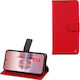 Volte-Tel Book Synthetic Leather / Silicone Red (TCL 60, TCL 60 SE, TCL 60R)