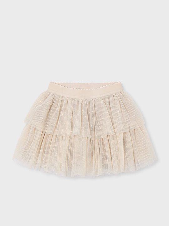 Mayoral Kids' Tulle Skirt Beige