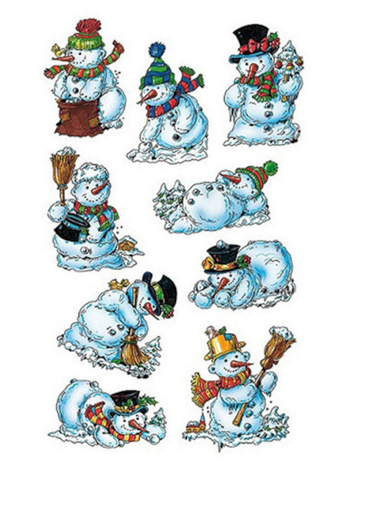 Christmas Stickers Bsb Snowman 7.8x12.5 1 Sheet 09-386