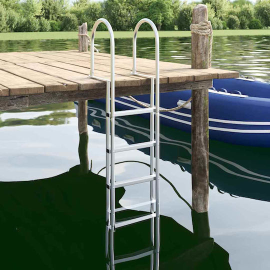 vidaXL Σκάλα Πισίνας από Αλουμίνιο 45x11.5x190εκ. Ασημί 42011355