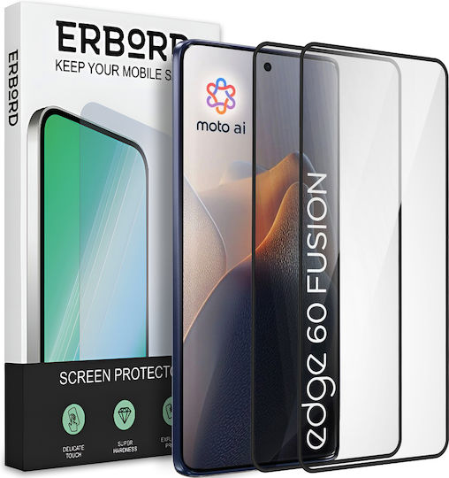 2x Motorola Edge 60 Fusion Displayschutzfolie Erbord 3D Vollständige Schnelle Ganze Bildschirm