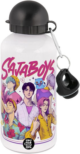 Koupakoupa Huntrix Saja Băieți Sticlă pentru Copii din Aluminiu Alb 500ml
