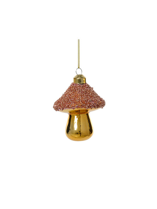 Hängendes Ornament Pilz Glas Rose Gold 7x9cm