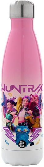 Huntrix K-pop Series Μεταλλικό Παγούρι Θερμός Ροζ Λευκό Stainless Steel Διπλού Τοιχώματος 500ml