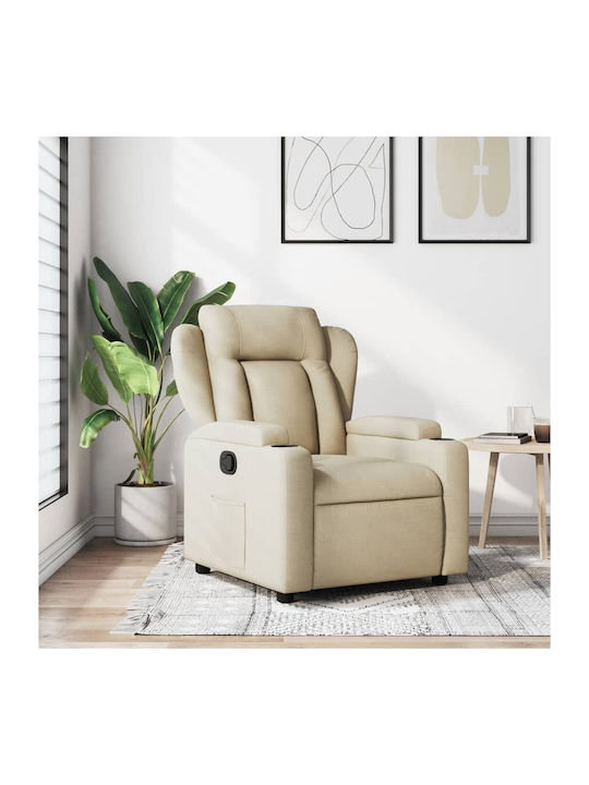 Πολυθρόνα Relax με Υποπόδιο Κρεμ 77x94.5x100cm