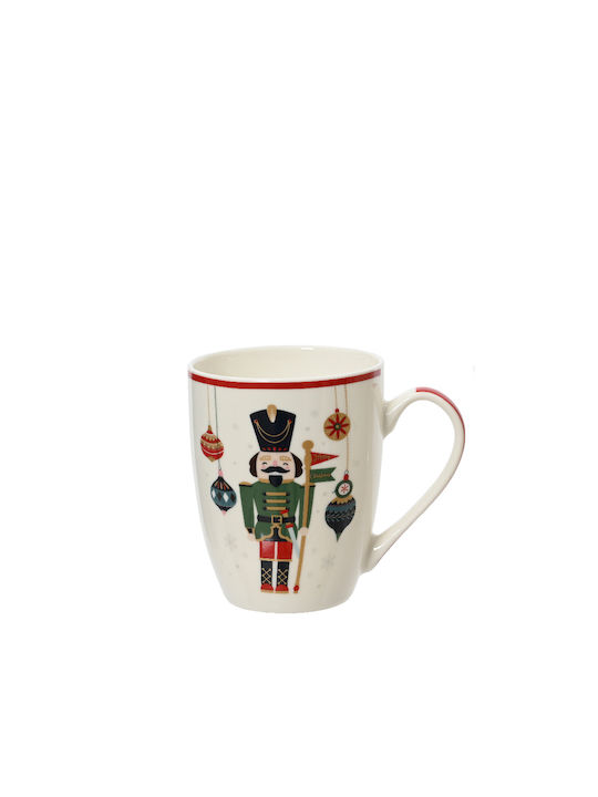 Kaemingk Christmas Mug Porcelain Multicolored L10.5xW8.2xD5.5cm. Nutcracker Green
