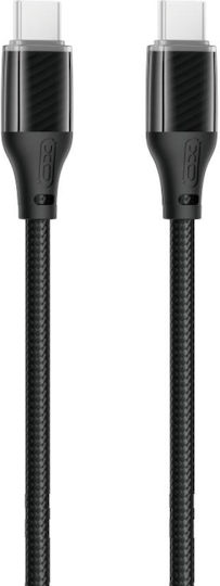 XO Braided USB 2.0 Cable USB-C male - USB-C 60W Μαύρο 16.005.0385