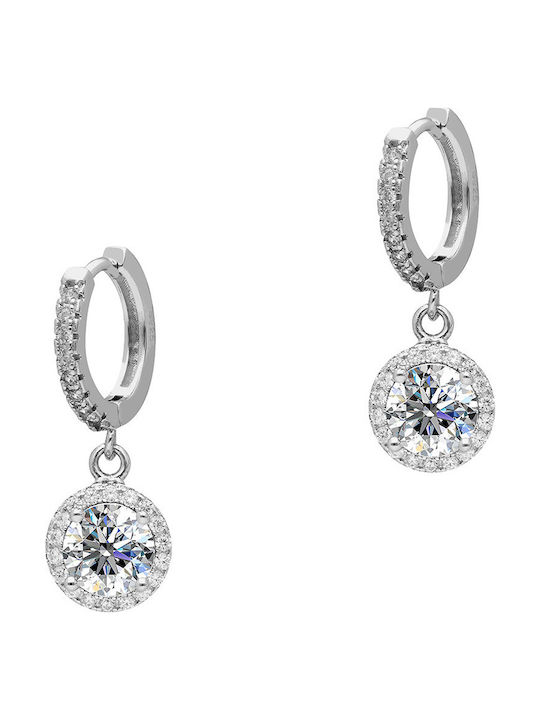 Kiriakos Gofas Silver Hoop Earrings with Moissanite