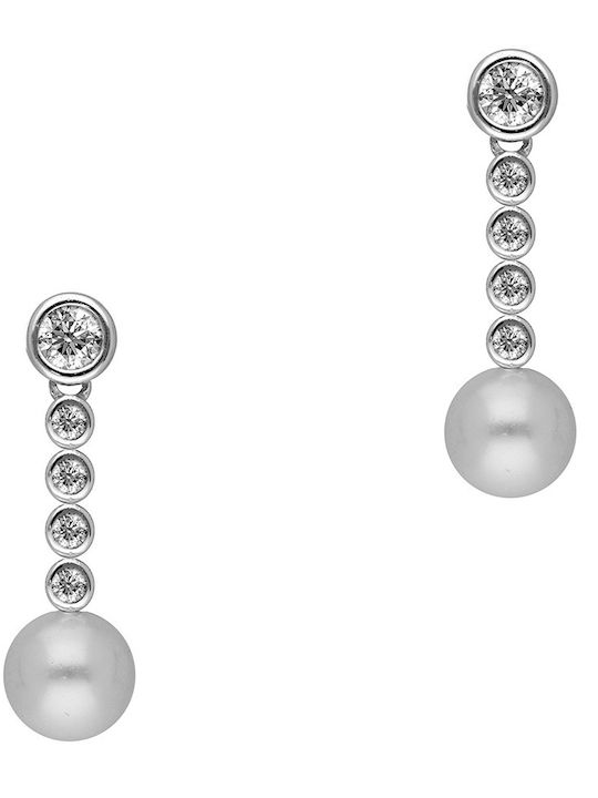 Kiriakos Gofas Silver Earrings with Moissanite