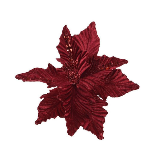 Weihnachtskranz Alexandrinischer Blume Glitzer Bordeaux 24cm 306.035.0040.49