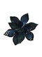 Alexandrinisches Blume Samt Klammer Blau Kariert & Glitter – 27cm 306.035.0039.16