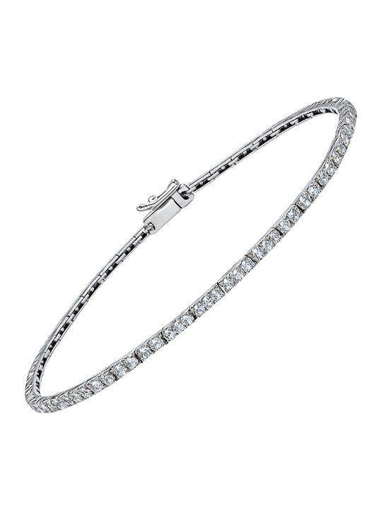 Xrisokosmima Women's Bracelet Riviera made of White gold 14K with Zircon