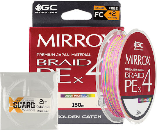 Fishing Filament Golden Catch Braided Line Mirrox X4 Pe 1.5 150m Multicolored