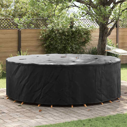 vidaXL Waterproof Dining Table Cover Black 279x279x105cm