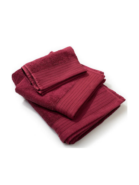 Dimcol Badehandtuch Gekämmte Baumwolle 80x150εκ. Bordeaux Gewicht 500gr/m²