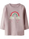 Kids Long-Sleeved Lilac Top Rainbow