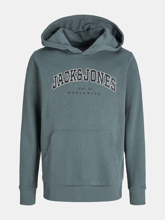 Jack & Jones Παιδικό Φούτερ με Κουκούλα και Τσέπες Stormy Weather Gray