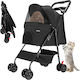 Bakaji Dog/Cat Carrying Black Stroller for 30kg Pets L100xW65xH50cm