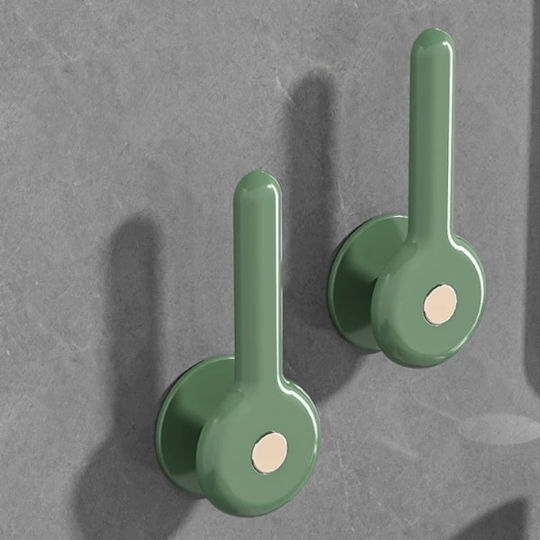 Set 2 Selbstklebende Haken Aufhänger Größe 13 X 5.5 Cm Kunststoff Grüne