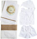 Set Christening Oilcloths Lion White 2 Pieces