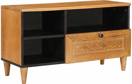 TV-Ständer aus Massivholz Hellbraun M80xT33xH46cm