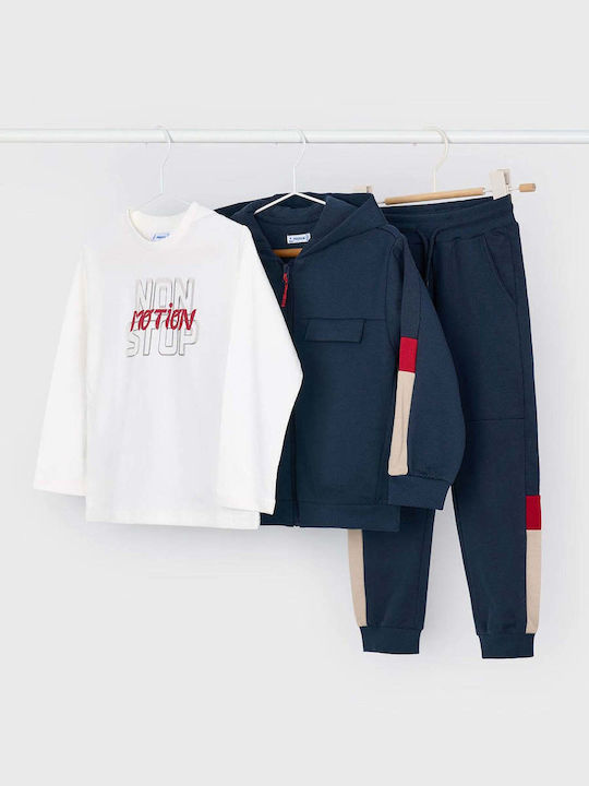 Mayoral Kids Sweatpants Set Blue 3pcs Non Stop