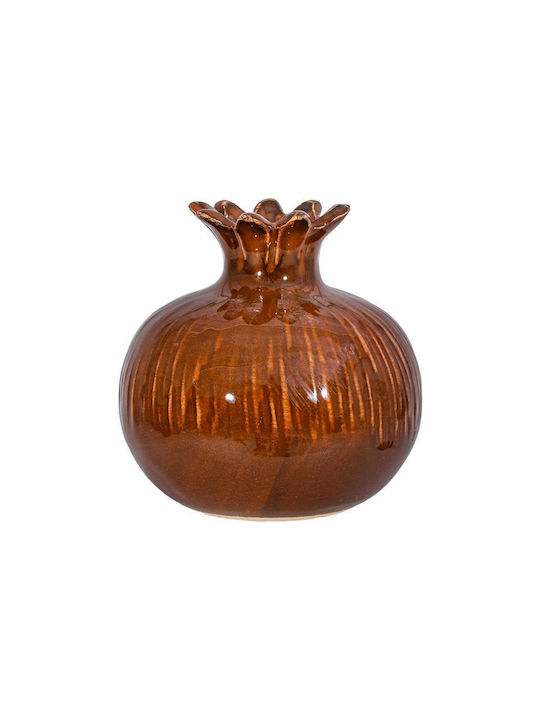 Fylliana Fl7395 Handmade Tabletop Lucky Charm Pomegranate Brown Ceramic 9x9cm 1pcs