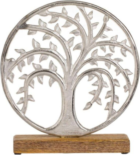 Tischdekoration Holzbasis Geschmiedeter Kranz Baum des Lebens 24x5x26,5cm Tischdekoration Holzbasis Geschmiedeter Kranz Baum des Lebens 24x5x26,5cm