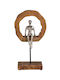 Tabletop Decor Wooden Wreath Hammered Figure 16.5x6x31.5cm