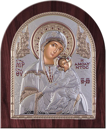 Aσημένια Εικόνα Παναγία Αμόλυντος 18,6 X15 8 Slevori 9860-00202obr1rwc