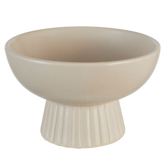 Decorative Bowl Beige 22x22x14cm