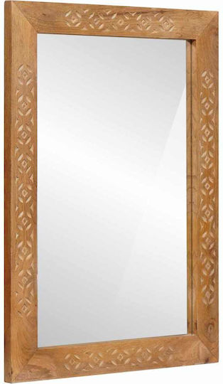 vidaXL Wandspiegel mit Braun Hölzernes Rahmen 70x57cm 1Stück