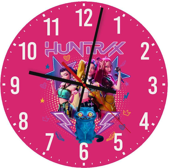 Koupakoupa Παιδικό Ρολόι Τοίχου Huntrix K-pop Series Ξύλινο 30εκ.