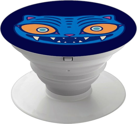 Huntrix Derpy Blue Tiger Phone Holders Stand Λευκό Βάση Στήριξης Κινητού Στο Χέρι