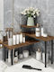 Corner Bathroom Shelf Wooden 66x17.5x38cm Brown
