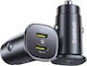 Baseus Auto-Ladegerät 30W mit Anschlüssen: 2xType-C Schwarz Farbe