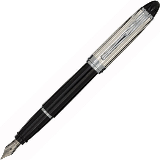 Aurora Ipsilon Fountain Pen Black Made of Steel with Black Ink