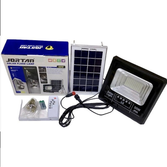 Jortan Waterproof Solar LED Floodlight 50W Cold White 6500K with Remote Control IP66