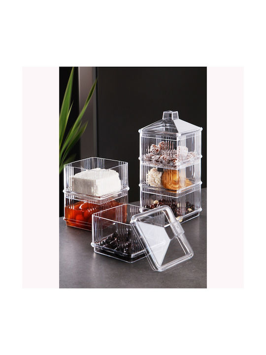 UnicUtil Set 6 Bucăți Vaze Utilizare Generală cu Capac Plastic Transparent 6 Bucăți