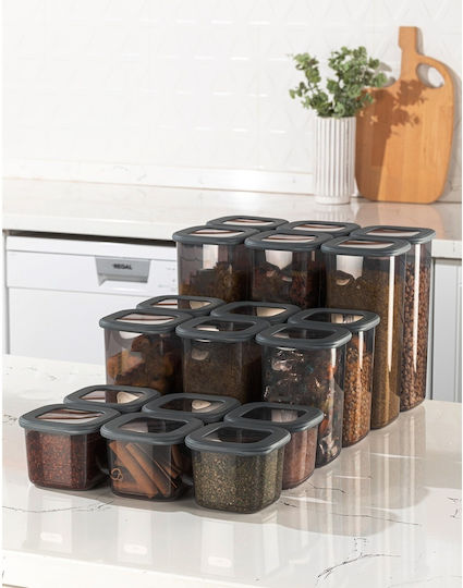 UnicUtil Set 18 Bucăți Vaze Utilizare Generală cu Capac Plastic Gri 10x9.5x10cm 18 Bucăți UnicUtil Set 18 Bucăți Vaze Utilizare Generală cu Capac Plastic Gri 10x9.5x10cm 18 Bucăți