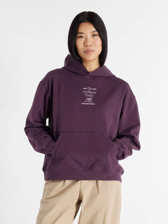 Long Women's Sweatshirt Hooded Purple