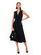 Hoch tailliert Midi Rock Black