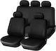 Set Huse Scaune Auto Universale Față Spate Negru Material Textil Compatibil Airbag
